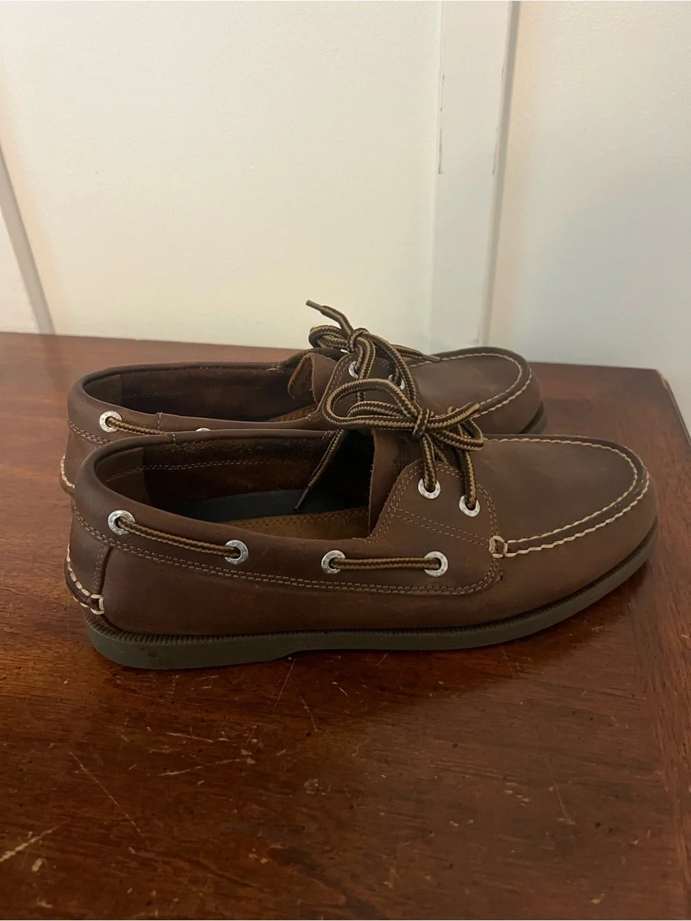 Men's Brown Leather Dockers Boat Shoes size 7.5